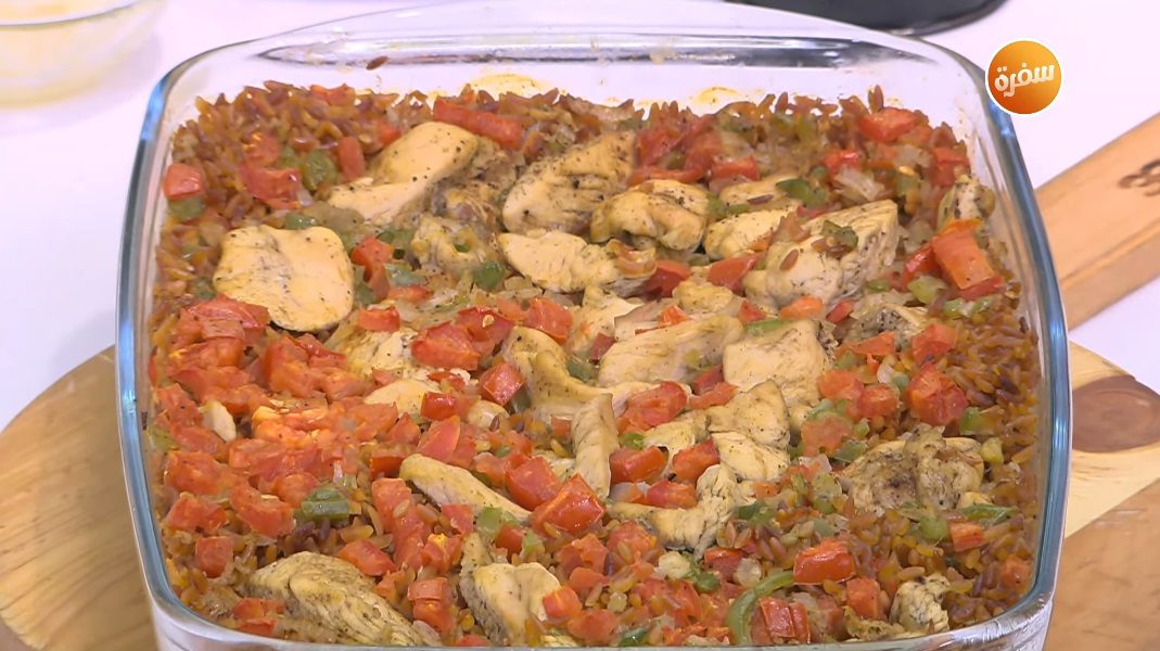 طاجن لسان عصفور بالدجاج