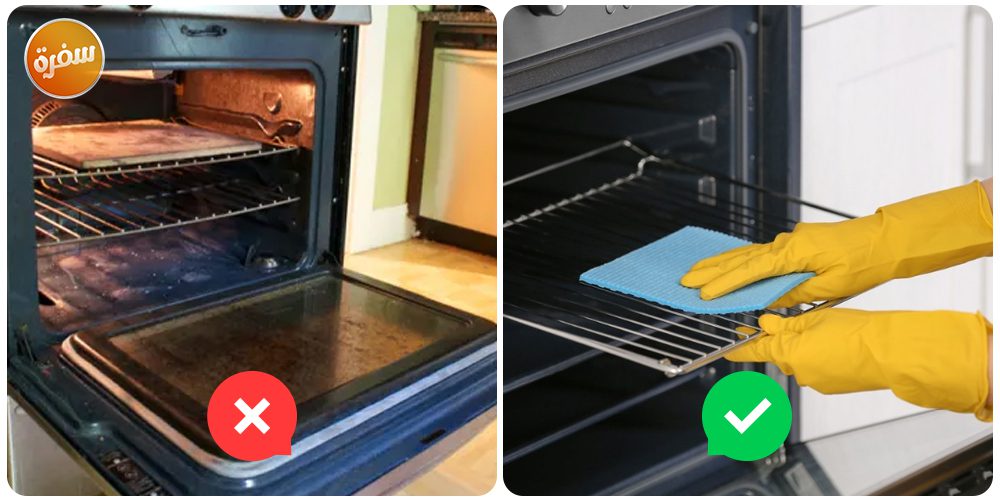 تنظيف جوانب وزجاج الفرن والبوتاجاز