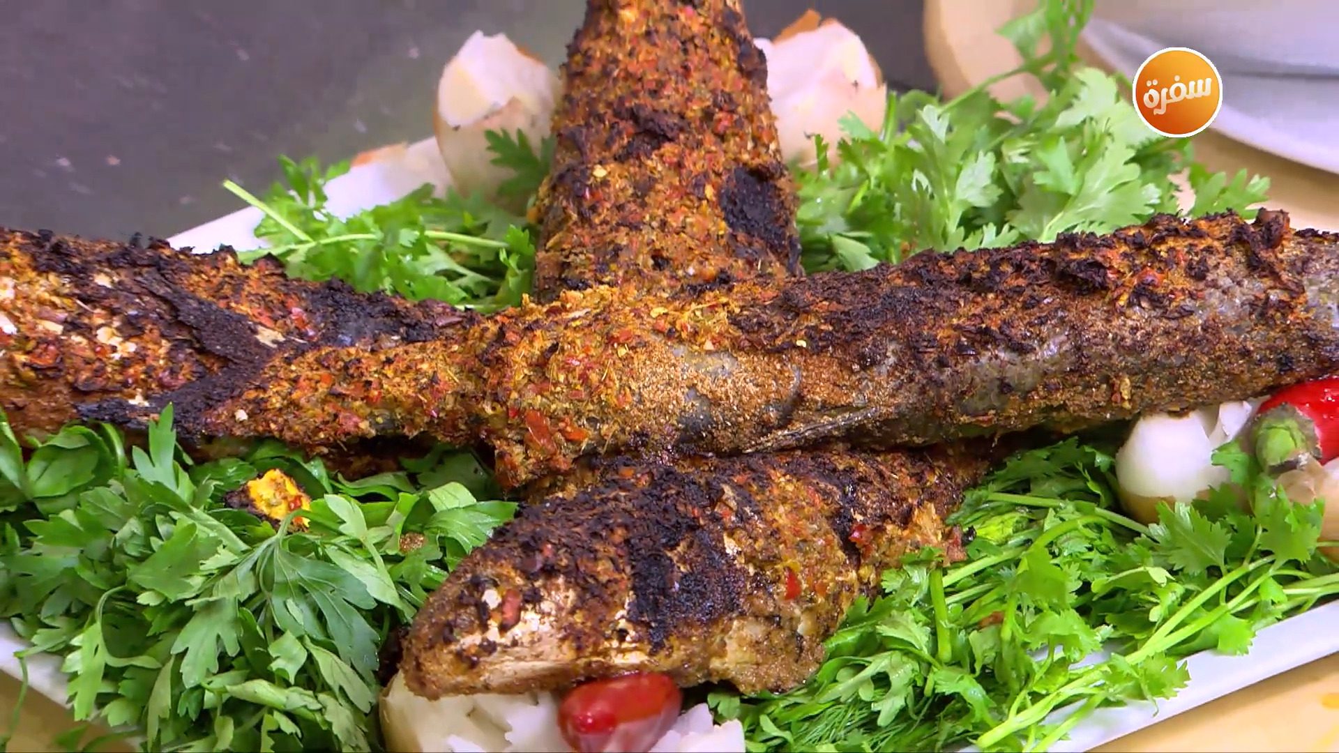 سمك بوري مشوي بالردة