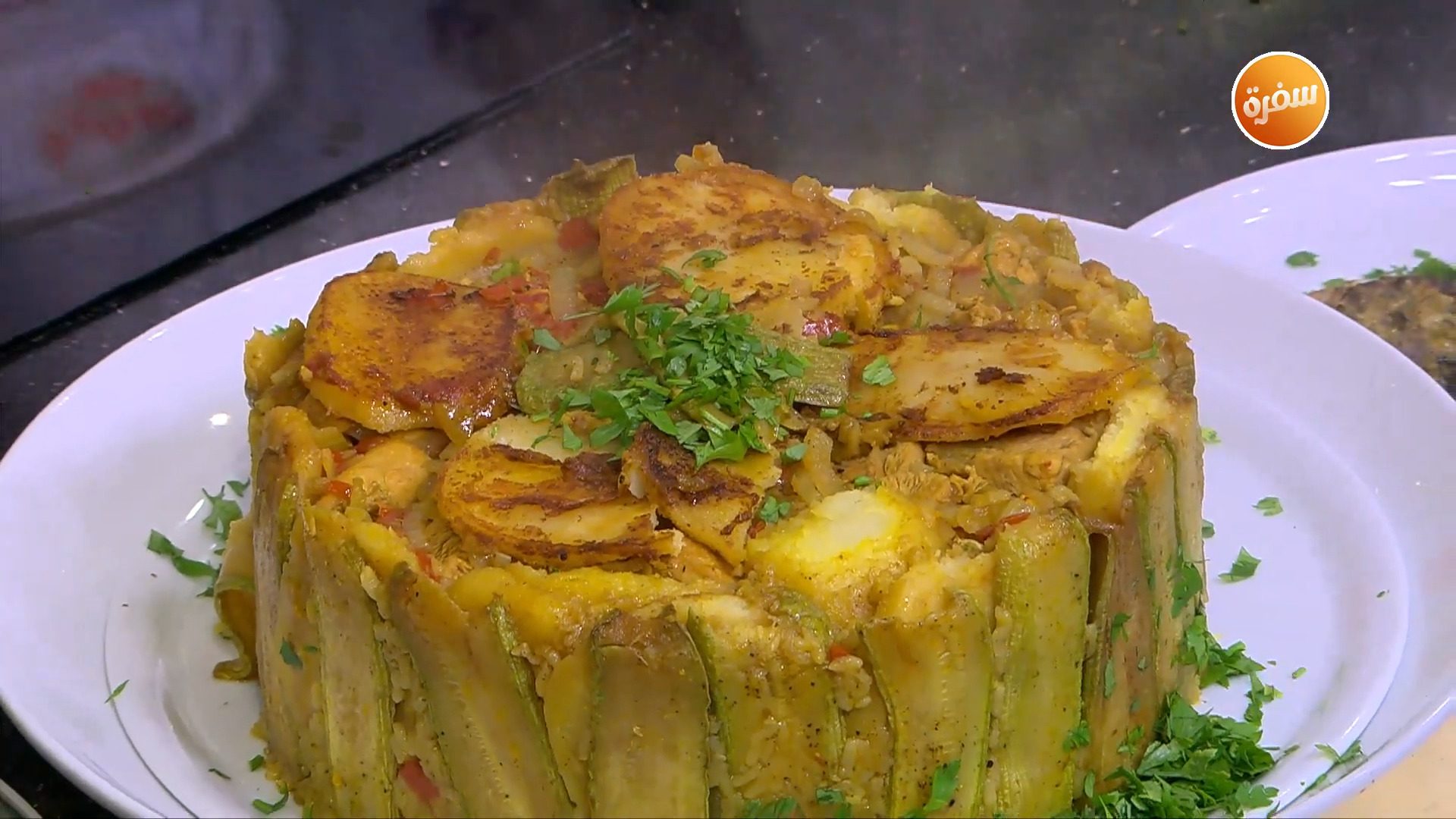 مقلوبة البطاطس والكوسة