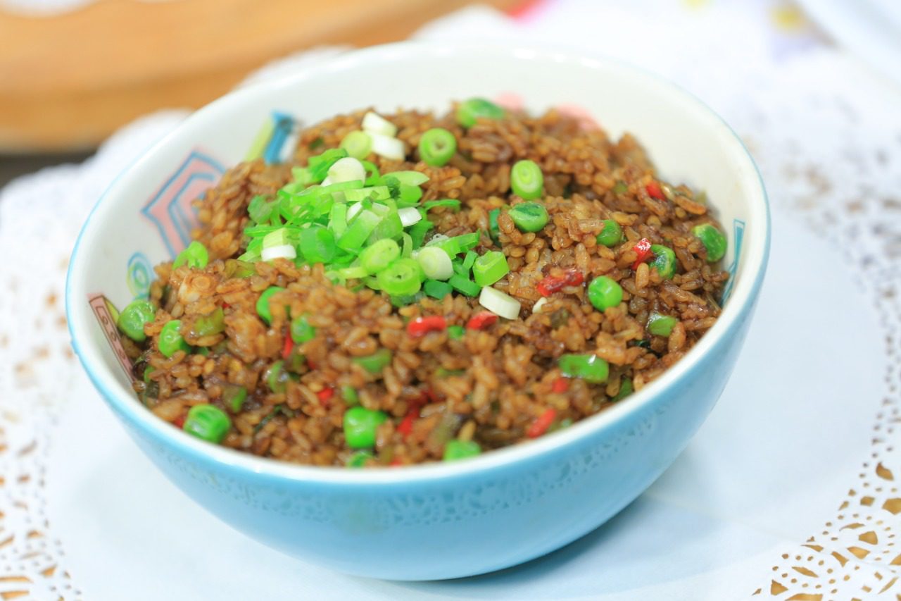 أرز بالخضار في الميكروويف