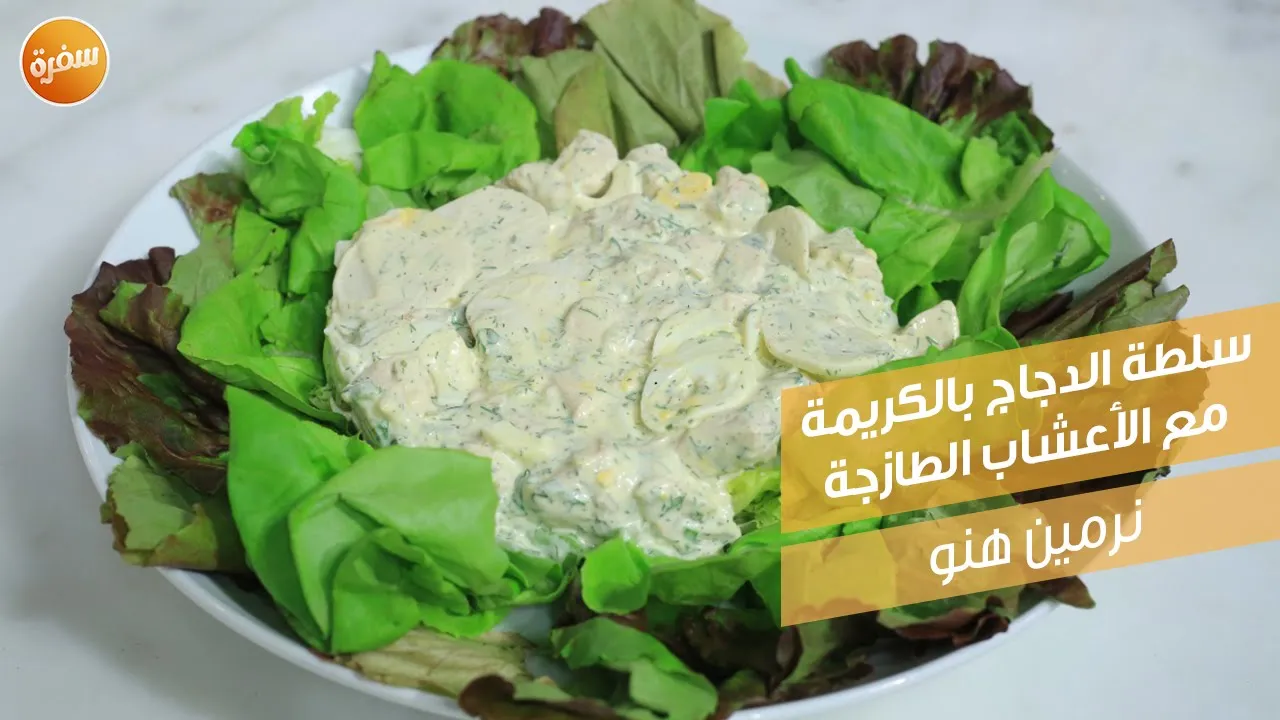 سلطة الدجاج بالكريمة مع الأعشاب الطازجة