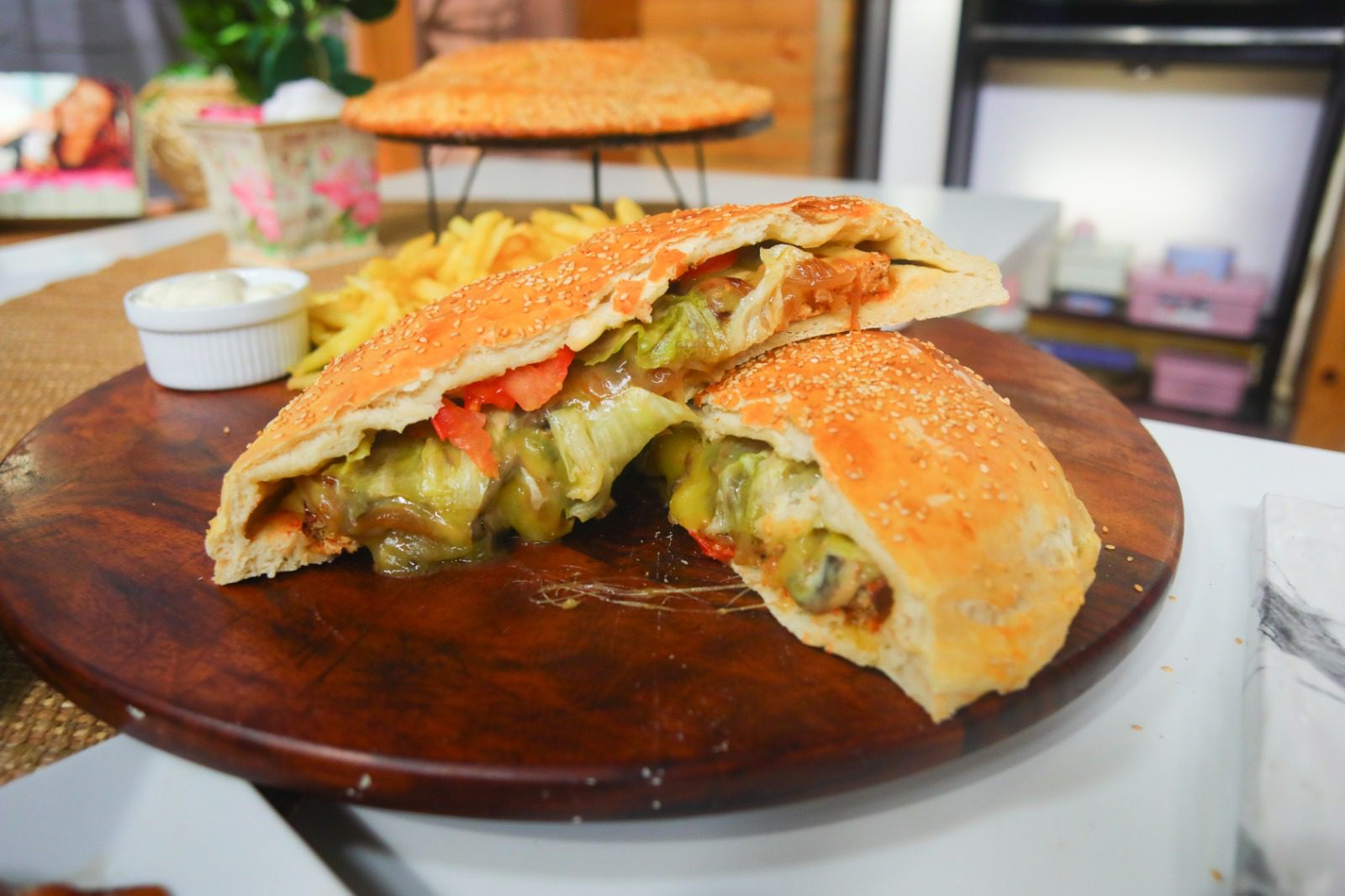 فطيرة برجر الدجاج