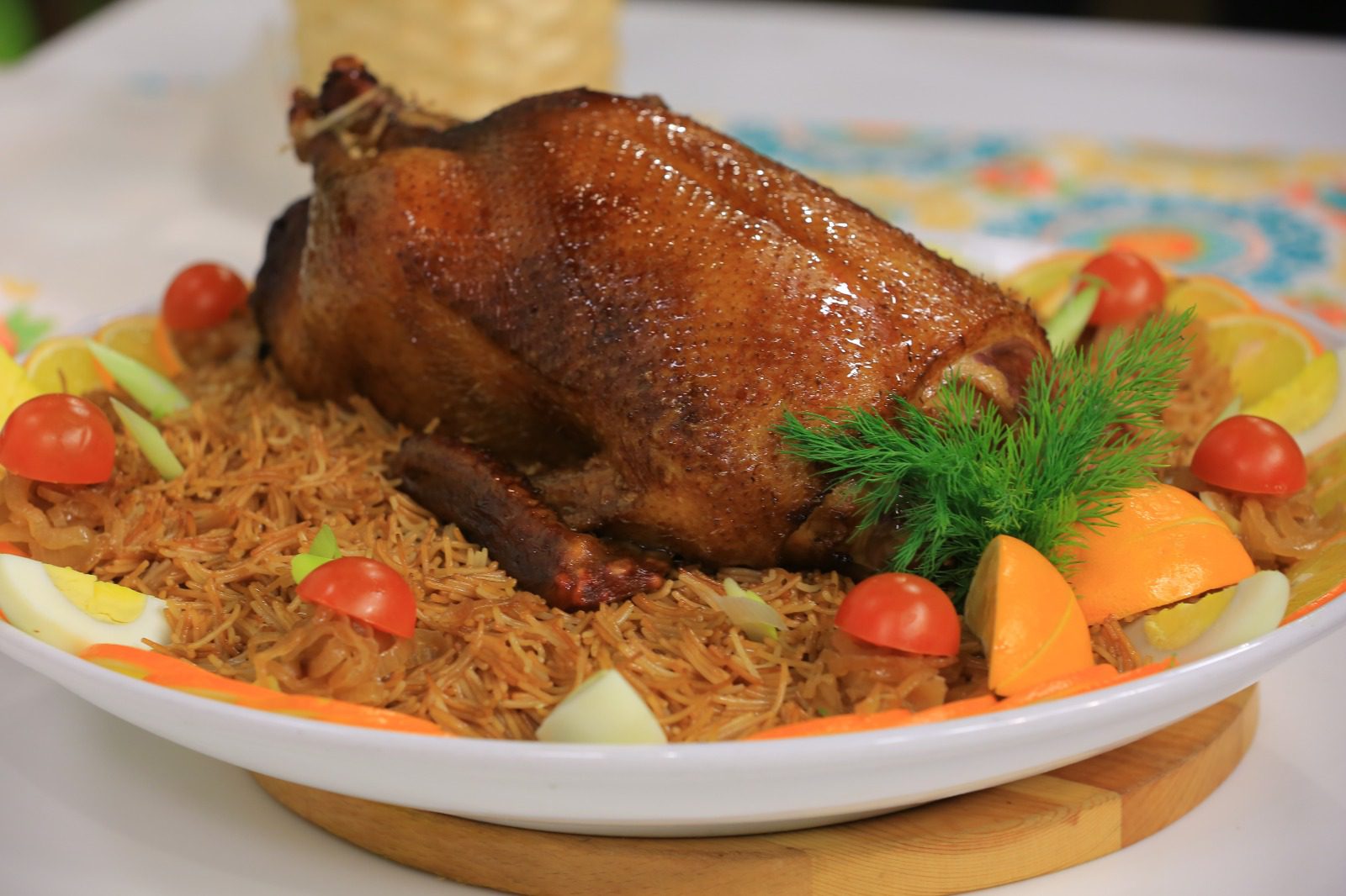 بط محشي بصل وبيض