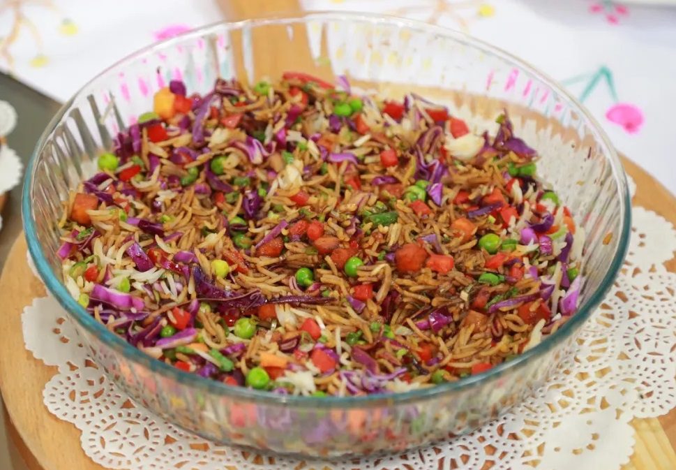 أرز بالخضار في الميكروويف