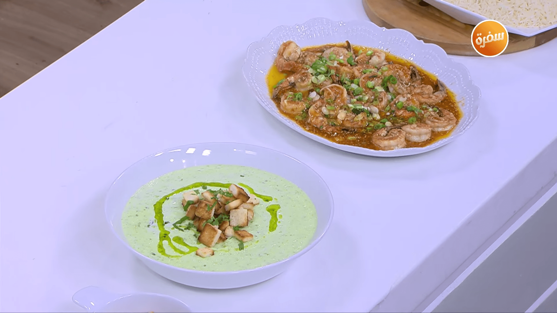 جمبري أسيوي - شوربة بسلة