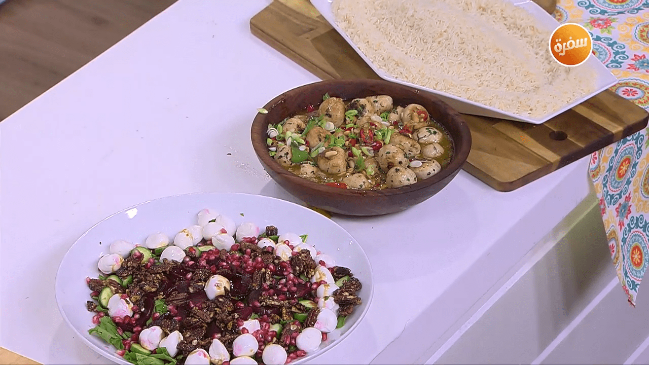 دجاج كفتة صيني - سلطة البنجر