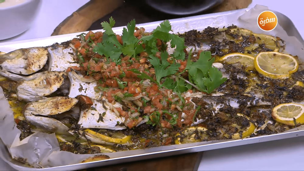 سمك بوري بالخلطة في الفرن