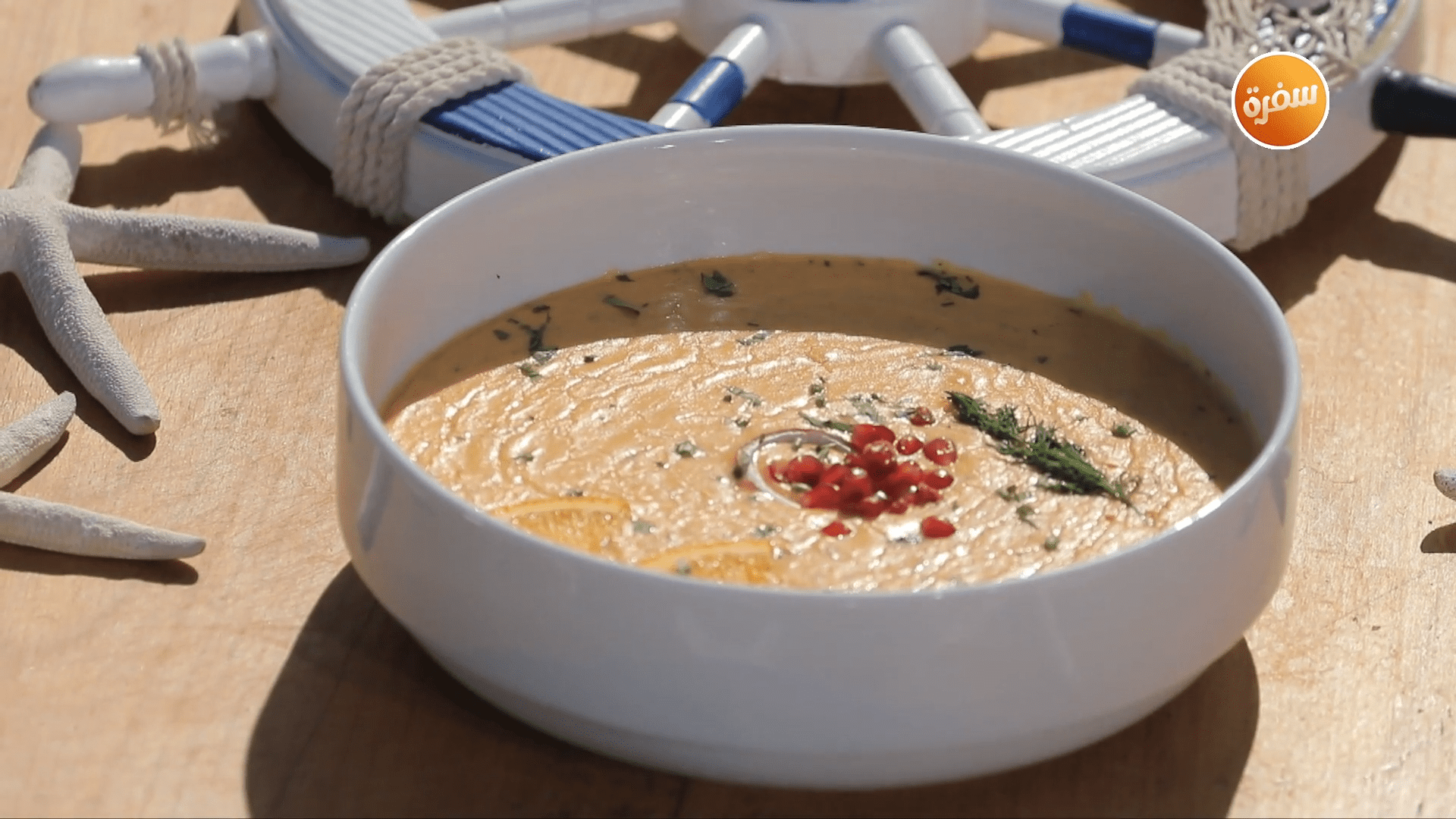 شوربة بطاطا كريمي - جمبري بجوز الهند