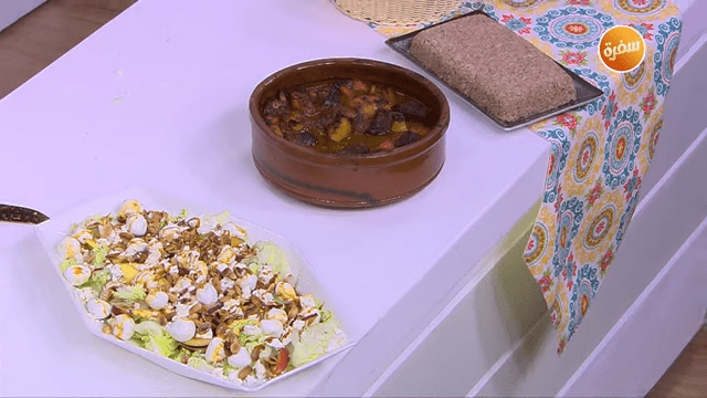 طاجن لحم بالخضراوات - سلطة الموتزاريلا بالفواكه