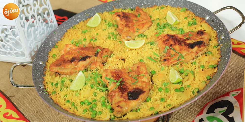 أرز مع جوز هند والدجاج