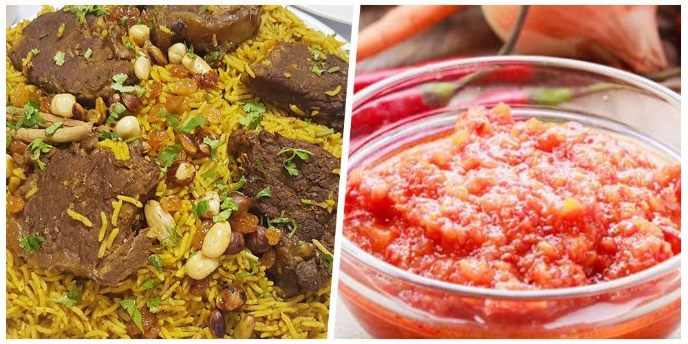 كبسة باللحمة ودقوس