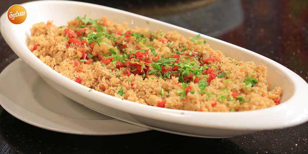 أرز بني بالجمبري