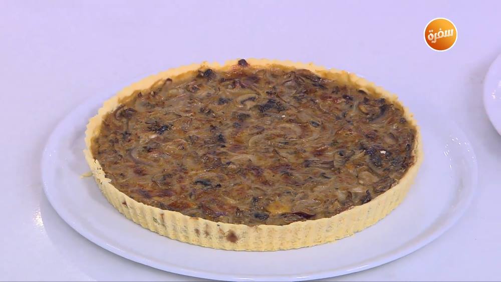 تارت المشروم والجبنة الرومي