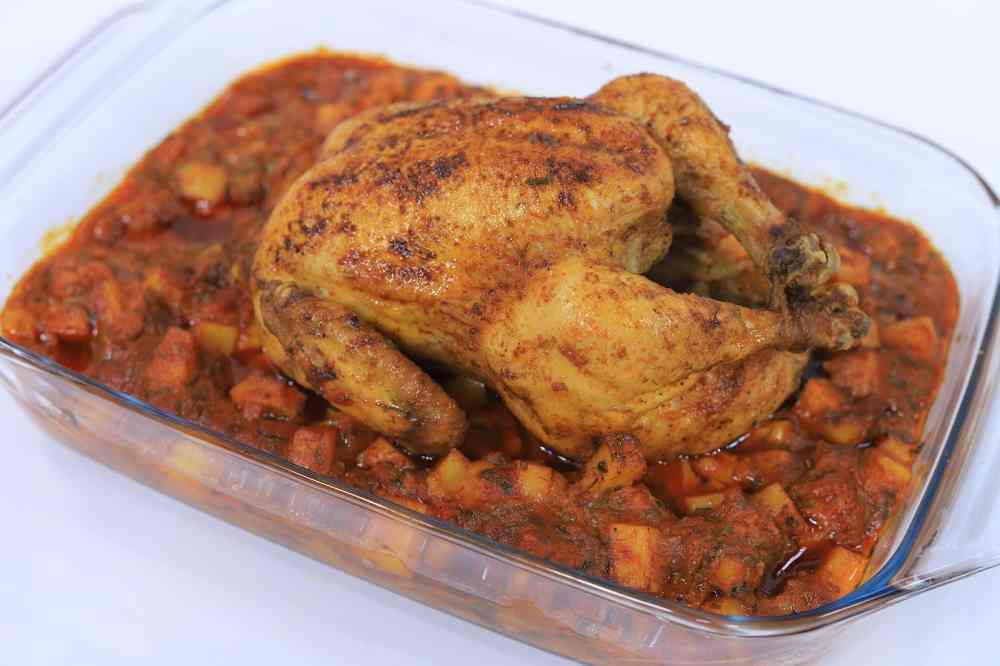 دجاجة روستو بصوص الشبت والكزبرة