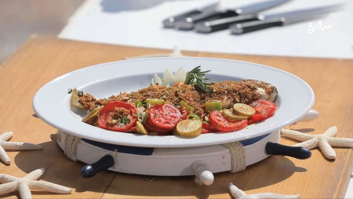 سمك بوري بالطماطم