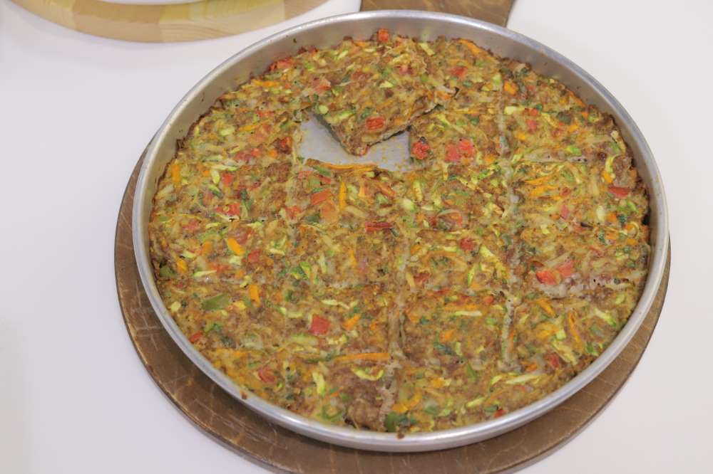 صينية لحمة مفرومة بالخضار