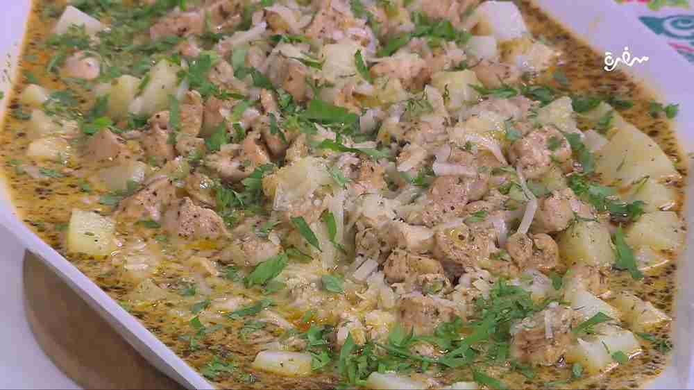 مكعبات بطاطس بالدجاج