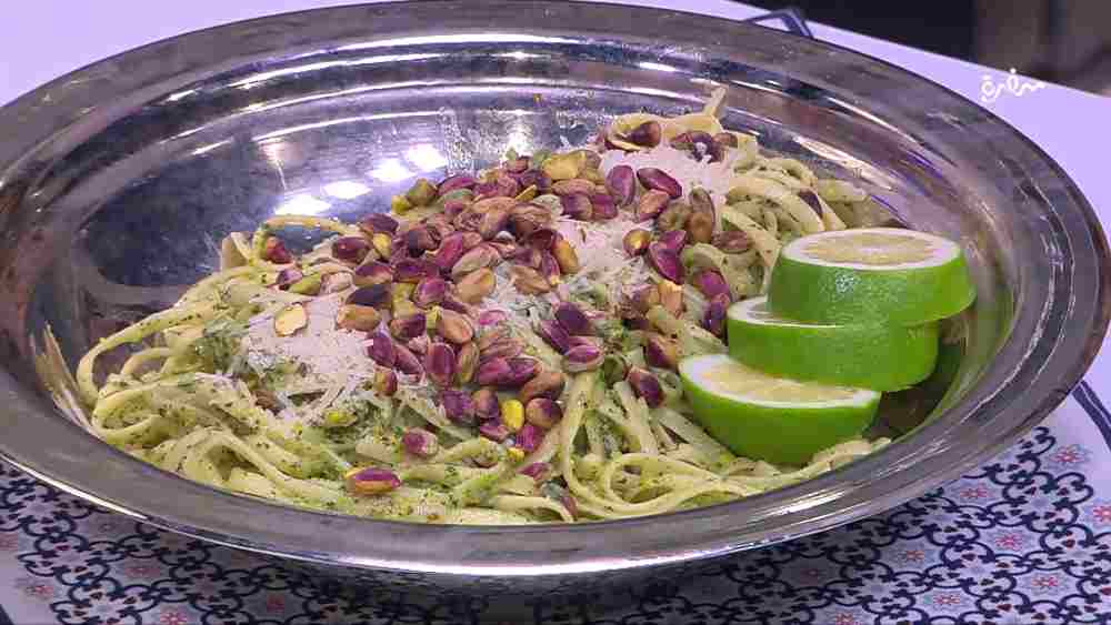 مكرونة بصوص بيستو النعناع