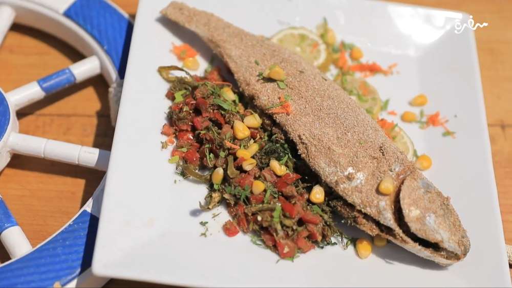 سمك بوري مشوي بالردة