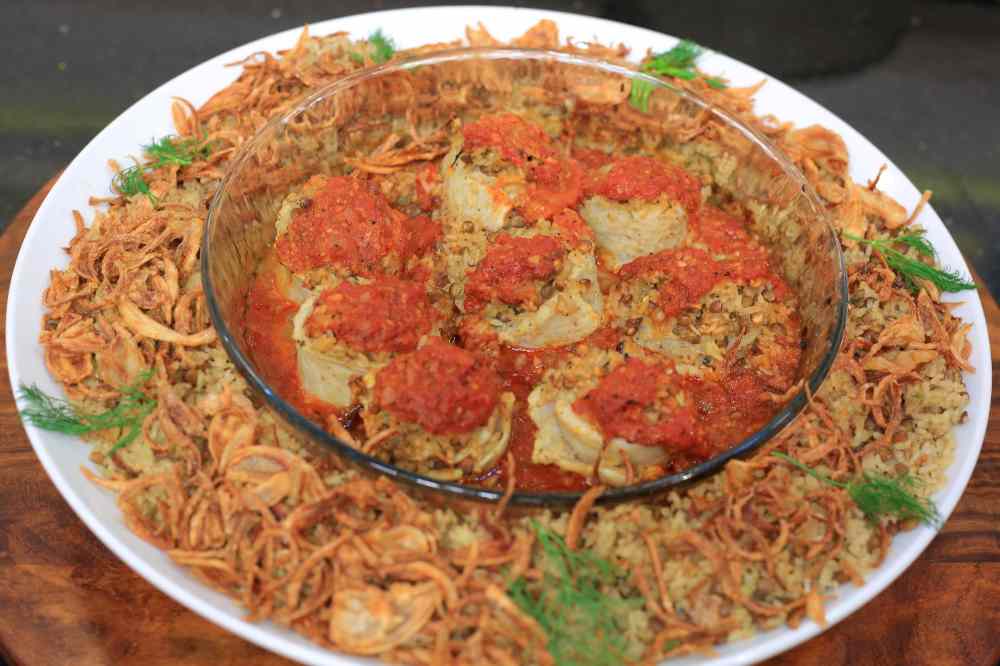 سمك بالأرز والعدس