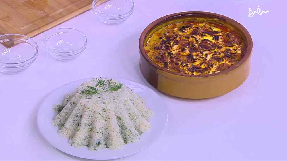 طاجن الجمبري بالجبن الكريمي