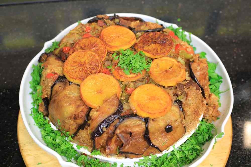 مقلوبة الباذنجان باللحمة