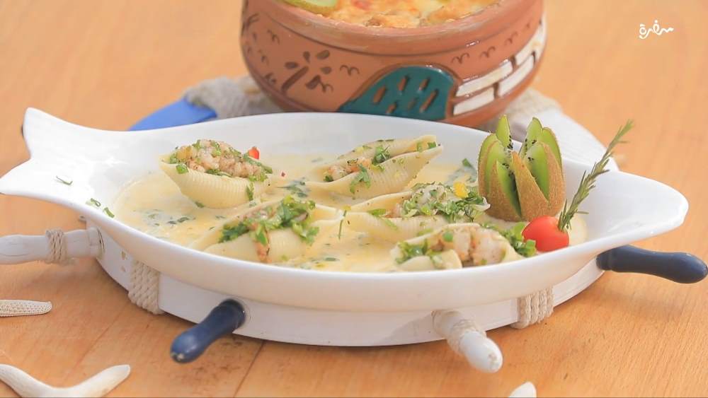 مكرونة بايتس بحشو الجمبري