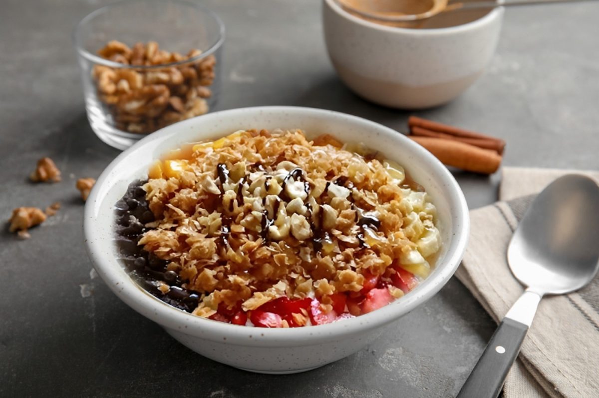 الكشري الحلو بلبن ومكسرات