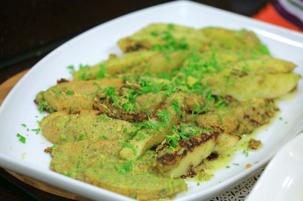 بطاطس بصوص البيستو والكريمة