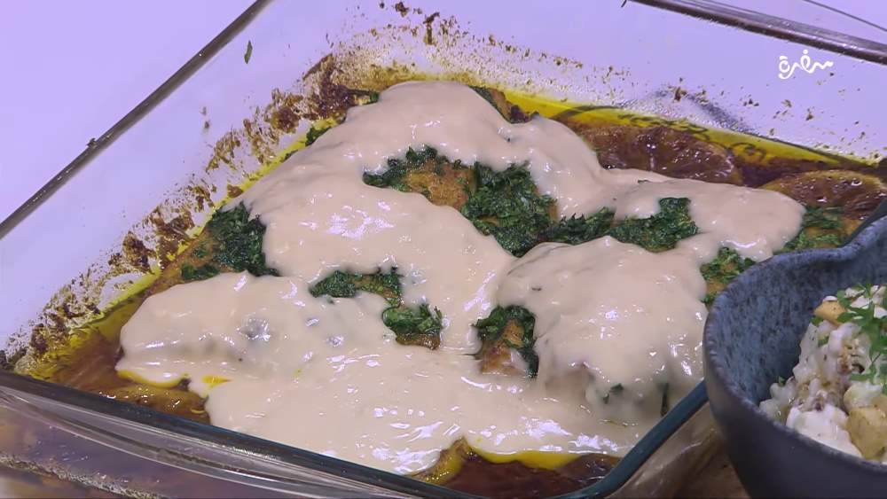 سمك مشوي بالكزبرة