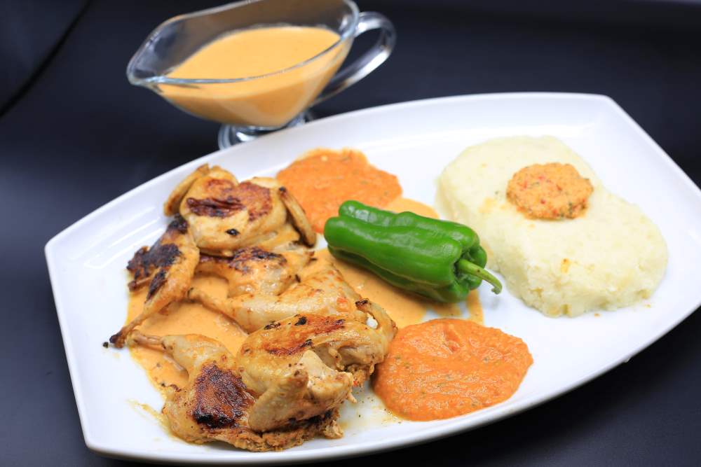 سمان بصوص الخضروات المشوية