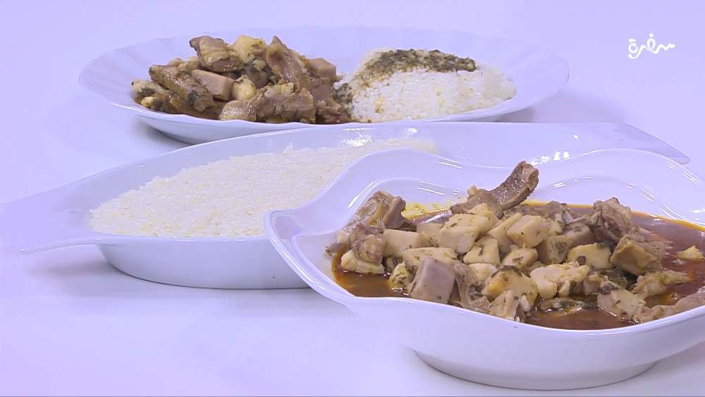 قلقاس باللحم الضاني