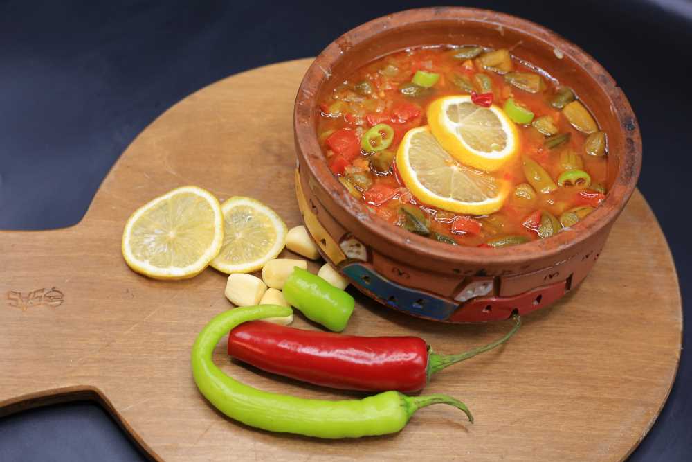 طاجن بامية باللحم الضاني