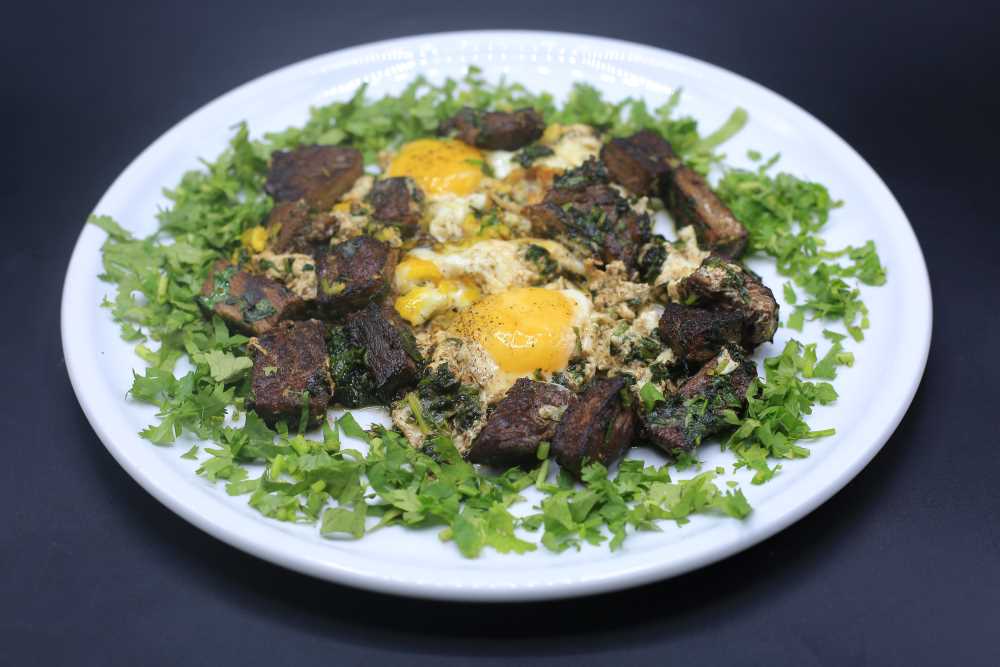 قلية الشوي ببواقي اللحم المشوي