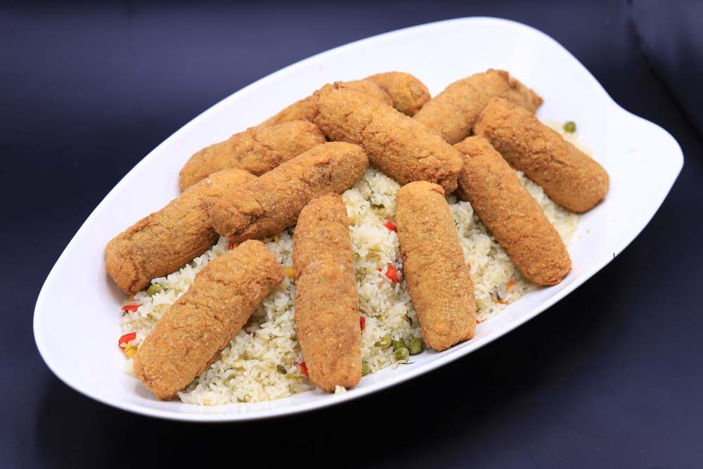 كفتة جمبري مع الأرز بالخضار