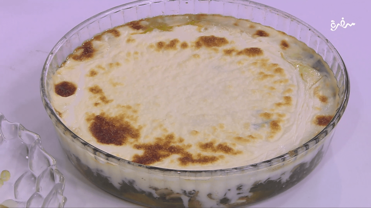 سبانخ بشرائح البطاطس والمشروم