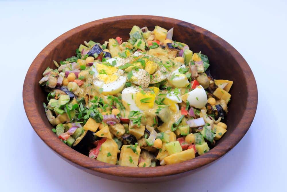 سلطة الباذنجان والبطاطس