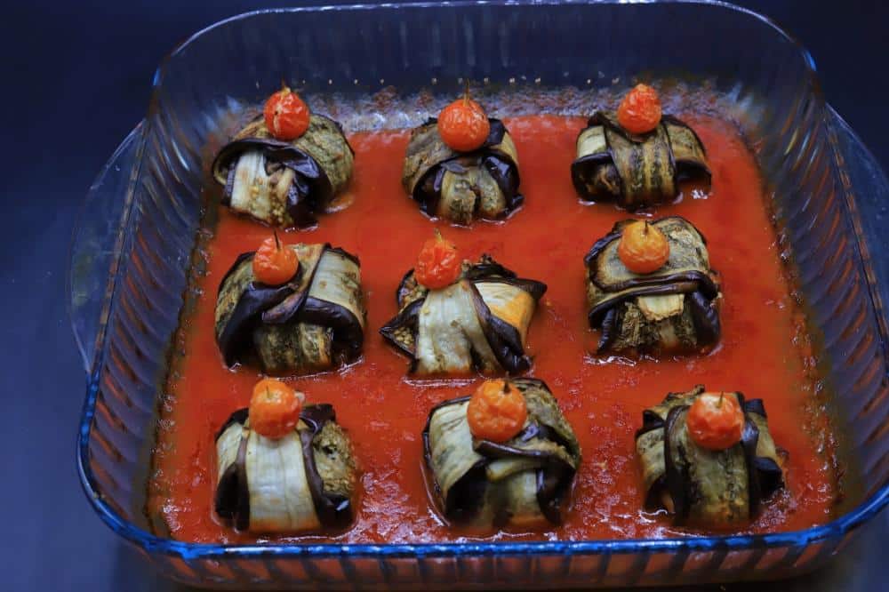 مربعات الباذنجان والكفتة