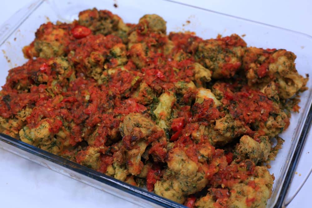 صينية قرنبيط بالتسبيكة