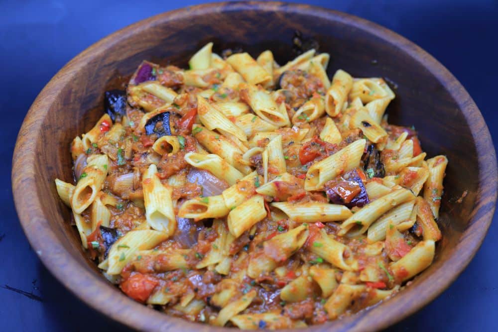 مكرونة بالخضار المشوي