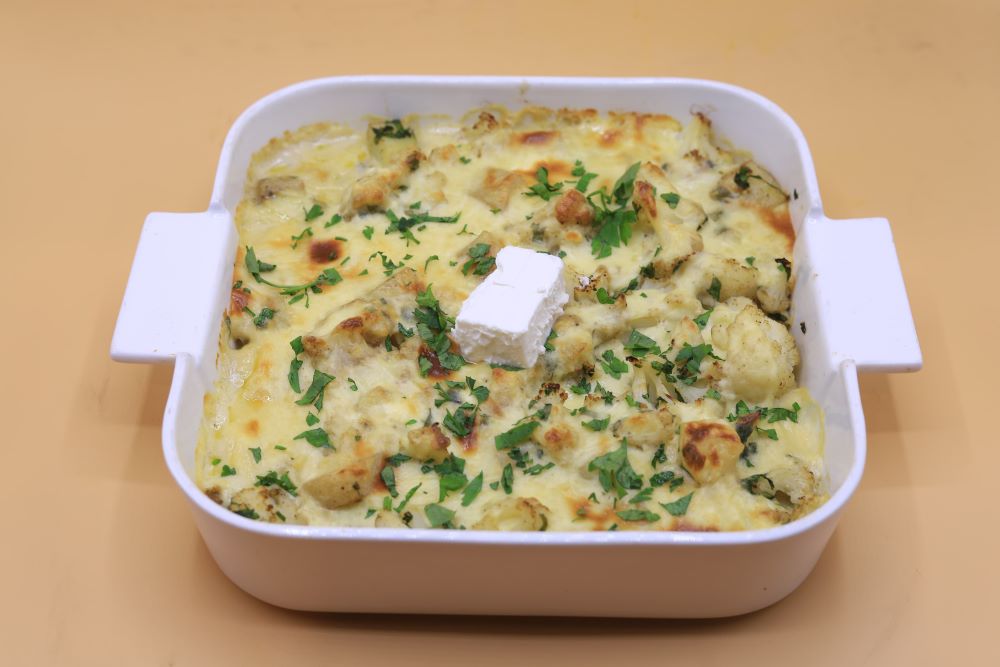 بطاطس بالقرنبيط بالبشاميل