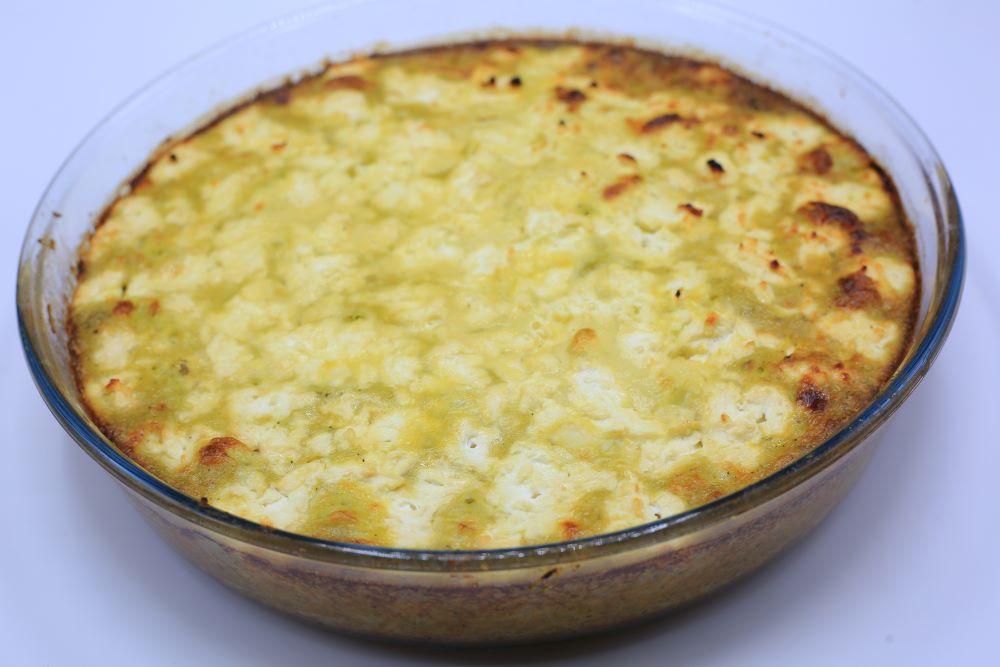 عجة القريش والبسلة المخبوزة