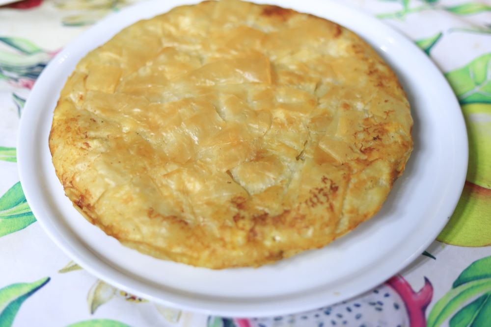 فطيرة الجلاش على الطاسة