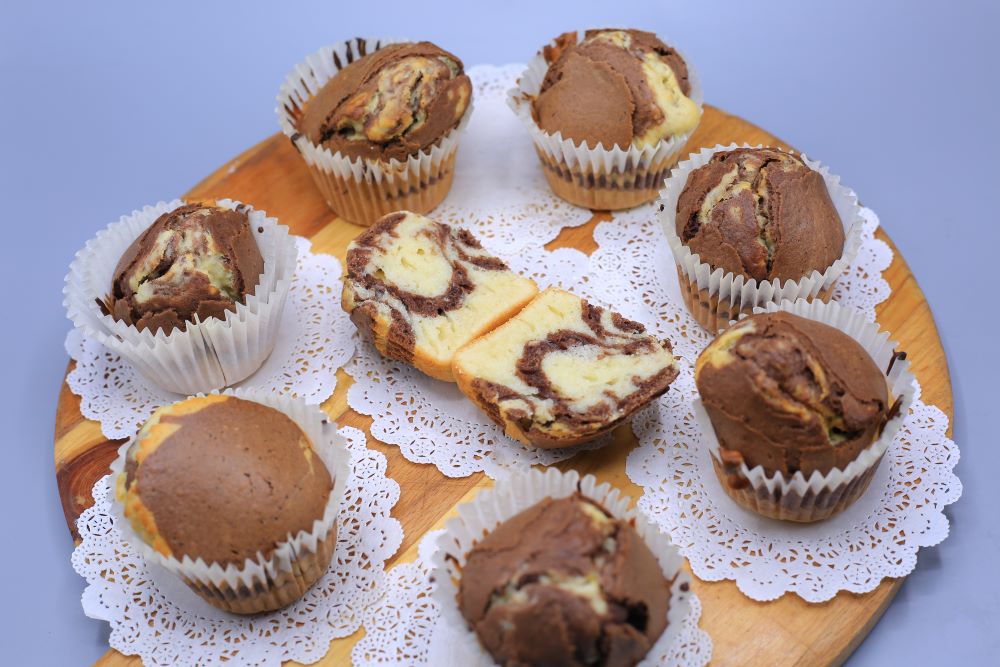 كب كيك مخطط