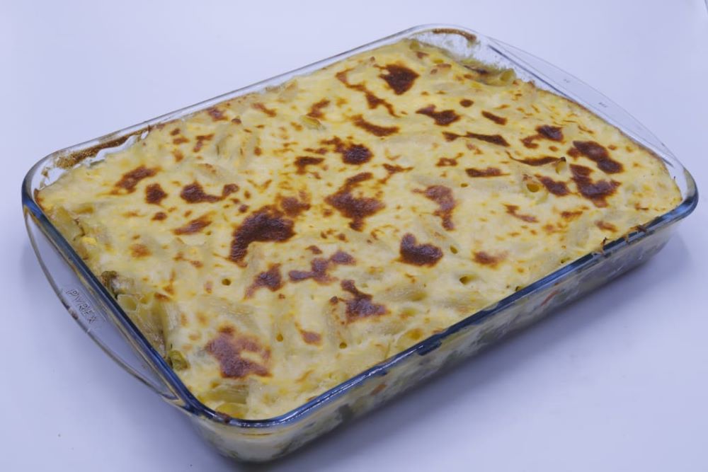 مكرونة بشاميل بالخضار