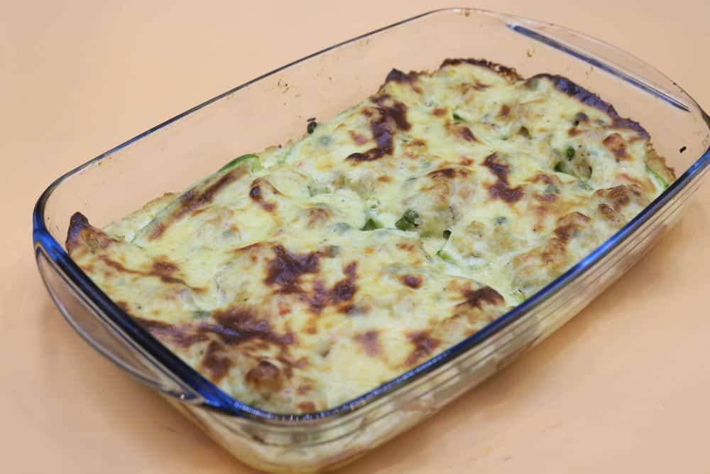 قوارب الكوسة بالأرز والخضار