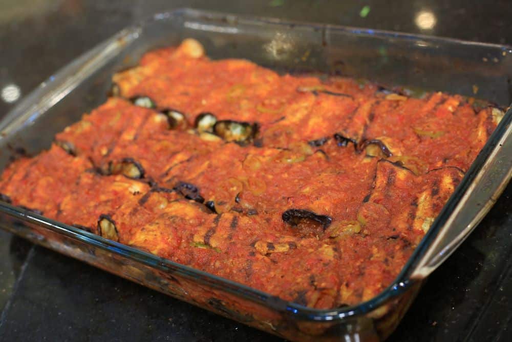 باذنجان رول بالكوسة