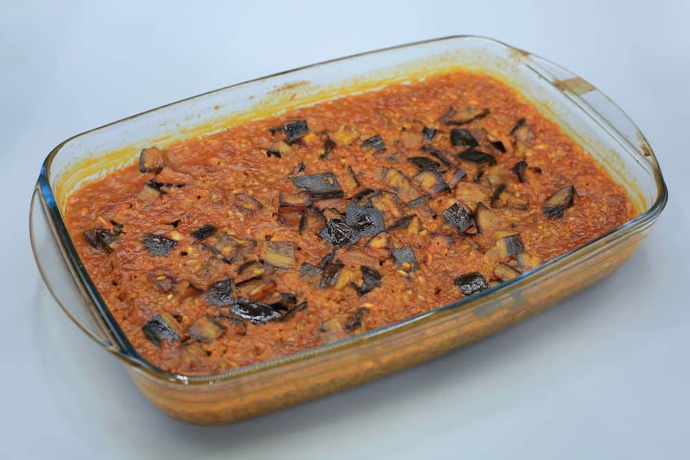 طاجن فريك بالباذنجان