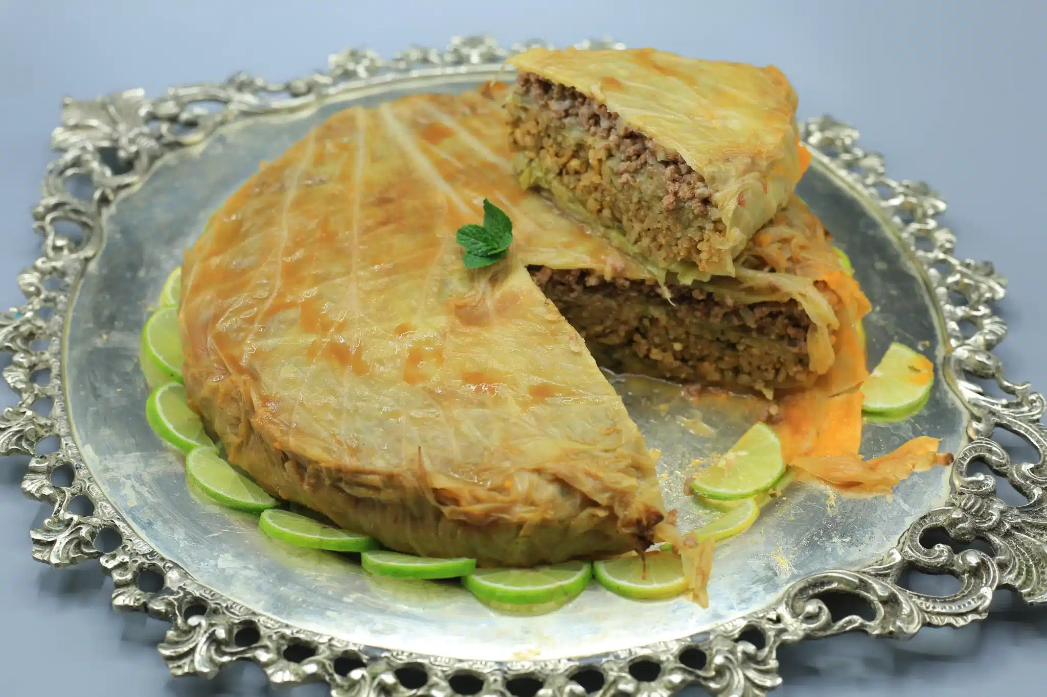 قالب محشي الكرنب باللحم